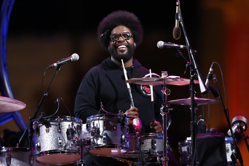 The Roots' Ahmir "Questlove" Thompson performs during an Independence Day celebration, Friday, July 4, 2014, in Philadelphia. (AP Photo/Matt Rourke)